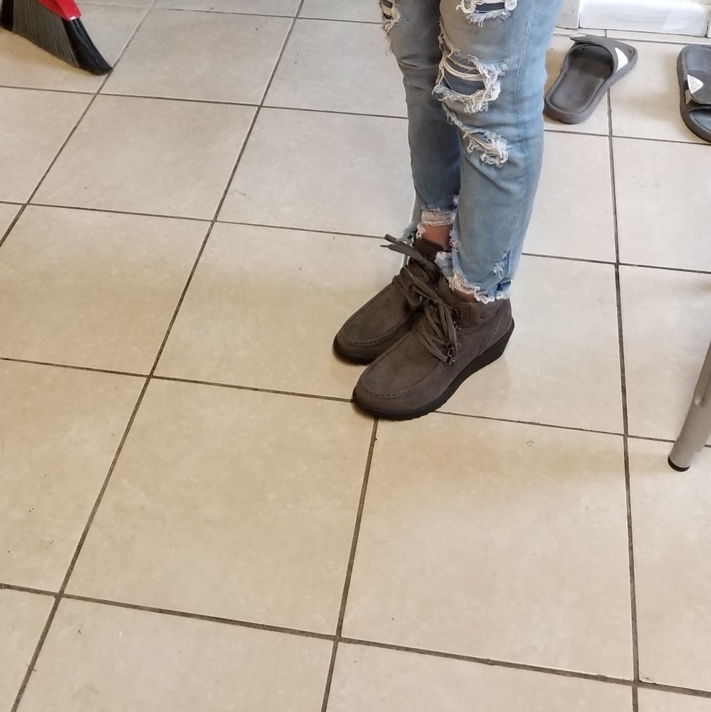 Wedged heel booties